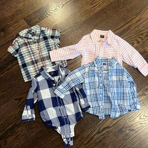 4 buttoned down shirts.